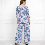 🌸 Women’s Floral Printed Spandex Top & Pant Co-Ord Set 🌸