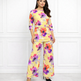 🌸 Women’s Floral Printed Spandex Top & Pant Co-Ord Set 🌸