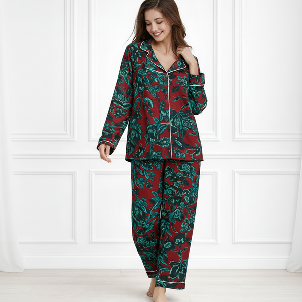🌺 Women Floral Printed Spandex Top & Pant – 2-Piece Co-Ord Set 🌺