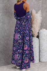 🌸 Women Floral Printed Spandex Shrug, Top & Pant – 3-Piece Co-Ord Set 🌸
