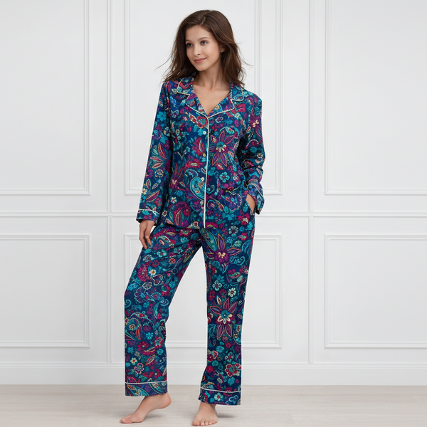 🌺 Women Floral Printed Spandex Top & Pant – 2-Piece Co-Ord Set 🌺