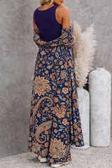 🌸 Women Floral Printed Spandex Shrug, Top & Pant – 3-Piece Co-Ord Set 🌸