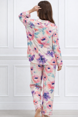 🌺 Women Floral Printed Spandex Top & Pant – 2-Piece Co-Ord Set 🌺