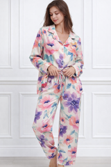 🌺 Women Floral Printed Spandex Top & Pant – 2-Piece Co-Ord Set 🌺