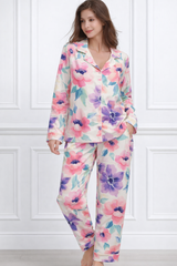 🌺 Women Floral Printed Spandex Top & Pant – 2-Piece Co-Ord Set 🌺