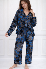 🌺 Women Floral Printed Spandex Top & Pant – 2-Piece Co-Ord Set 🌺