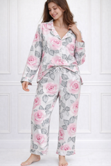 🌺 Women Floral Printed Spandex Top & Pant – 2-Piece Co-Ord Set 🌺