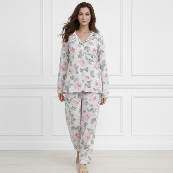 🌺 Women Floral Printed Spandex Top & Pant – 2-Piece Co-Ord Set 🌺