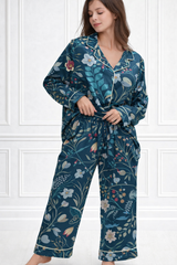 🌺 Women Floral Printed Spandex Top & Pant – 2-Piece Co-Ord Set 🌺