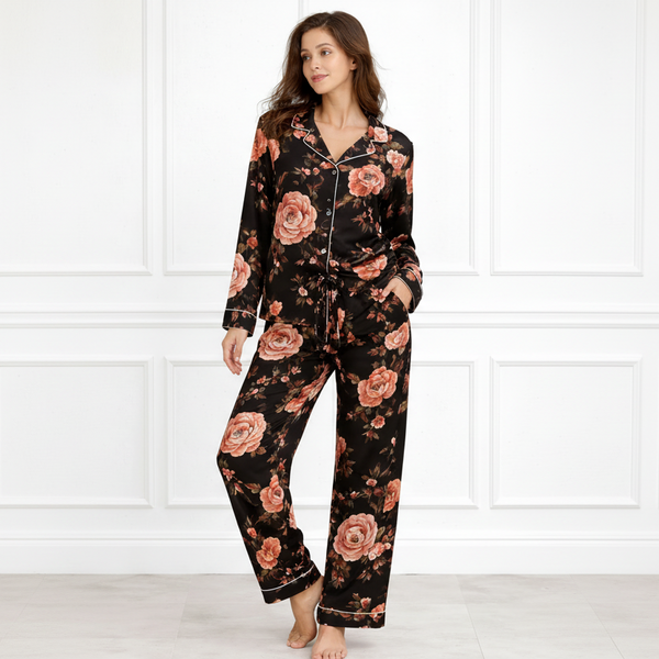 🌺 Women Floral Printed Spandex Top & Pant – 2-Piece Co-Ord Set 🌺