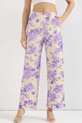 🌺 Women Floral Printed Spandex Top & Pant – 2-Piece Co-Ord Set 🌺