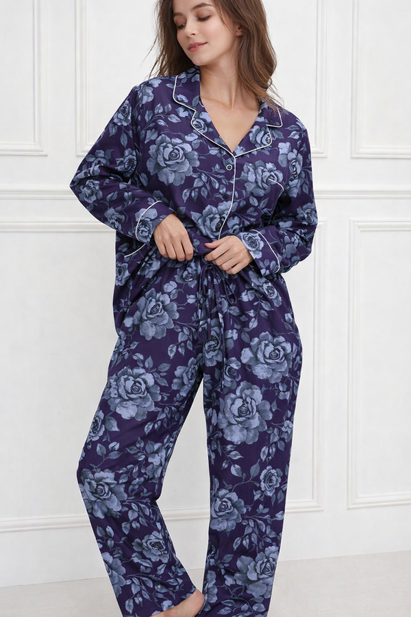 🌺 Women Floral Printed Spandex Top & Pant – 2-Piece Co-Ord Set 🌺