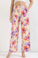 🌺 Women Floral Printed Spandex Top & Pant – 2-Piece Co-Ord Set 🌺