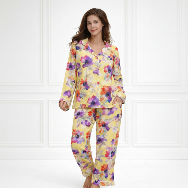 🌺 Women Floral Printed Spandex Top & Pant – 2-Piece Co-Ord Set 🌺