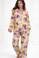 🌺 Women Floral Printed Spandex Top & Pant – 2-Piece Co-Ord Set 🌺