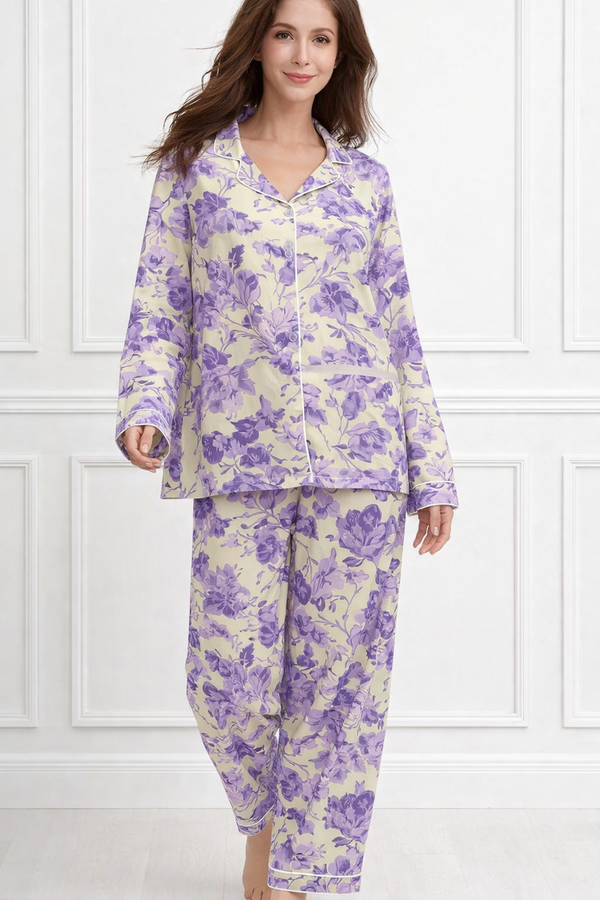 🌺 Women Floral Printed Spandex Top & Pant – 2-Piece Co-Ord Set 🌺