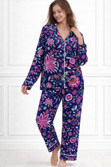 🌺 Women Floral Printed Spandex Top & Pant – 2-Piece Co-Ord Set 🌺