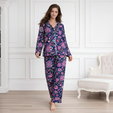 🌺 Women Floral Printed Spandex Top & Pant – 2-Piece Co-Ord Set 🌺
