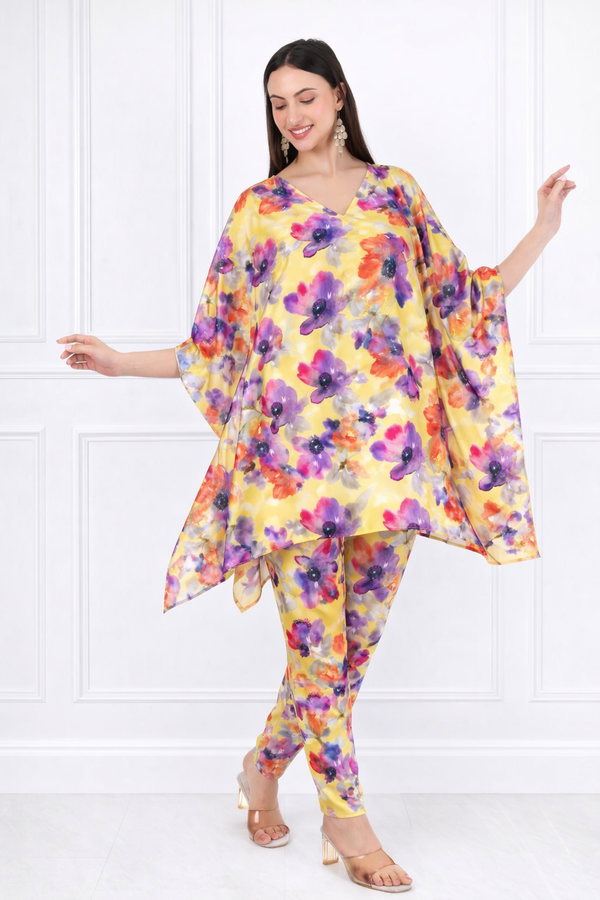 Women Floral Printed Kaftan Pant Set