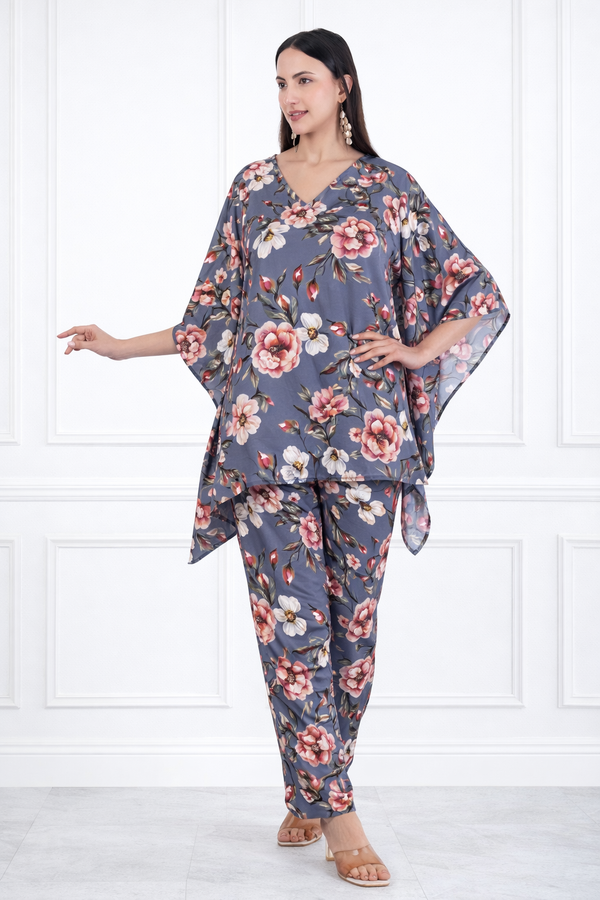 Women Floral Printed Kaftan Pant Set