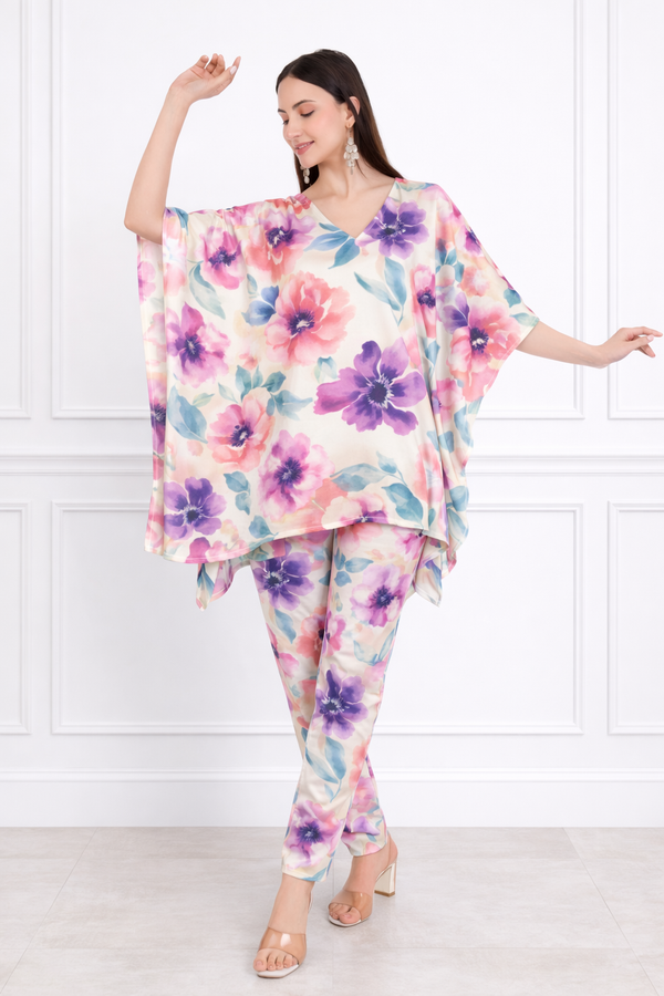 Women Floral Printed Kaftan Pant Set