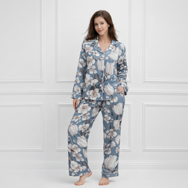 🌺 Women Floral Printed Spandex Top & Pant – 2-Piece Co-Ord Set 🌺