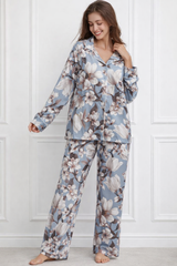 🌺 Women Floral Printed Spandex Top & Pant – 2-Piece Co-Ord Set 🌺