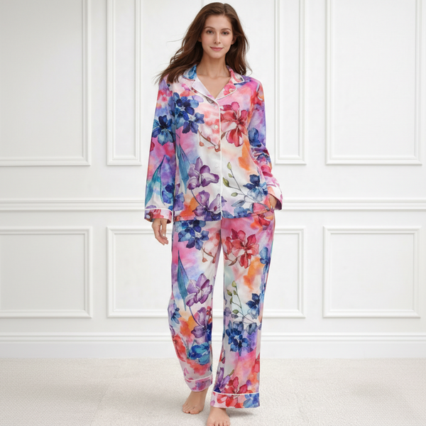 🌺 Women Floral Printed Spandex Top & Pant – 2-Piece Co-Ord Set 🌺