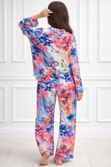 🌺 Women Floral Printed Spandex Top & Pant – 2-Piece Co-Ord Set 🌺