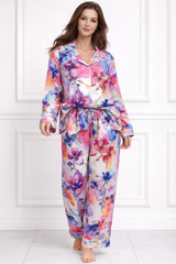 🌺 Women Floral Printed Spandex Top & Pant – 2-Piece Co-Ord Set 🌺