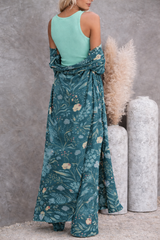 🌸 Women Floral Printed Spandex Shrug, Top & Pant – 3-Piece Co-Ord Set 🌸