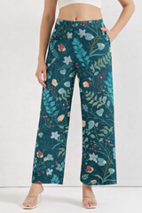 🌺 Women Floral Printed Spandex Top & Pant – 2-Piece Co-Ord Set 🌺