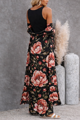 🌸 Women Floral Printed Spandex Shrug, Top & Pant – 3-Piece Co-Ord Set 🌸