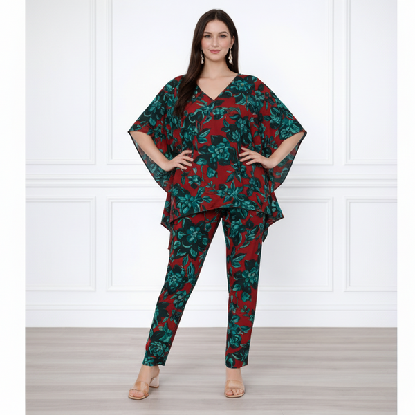 Women Floral Printed Kaftan Pant Set
