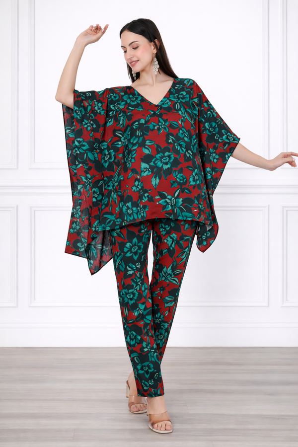 Women Floral Printed Kaftan Pant Set