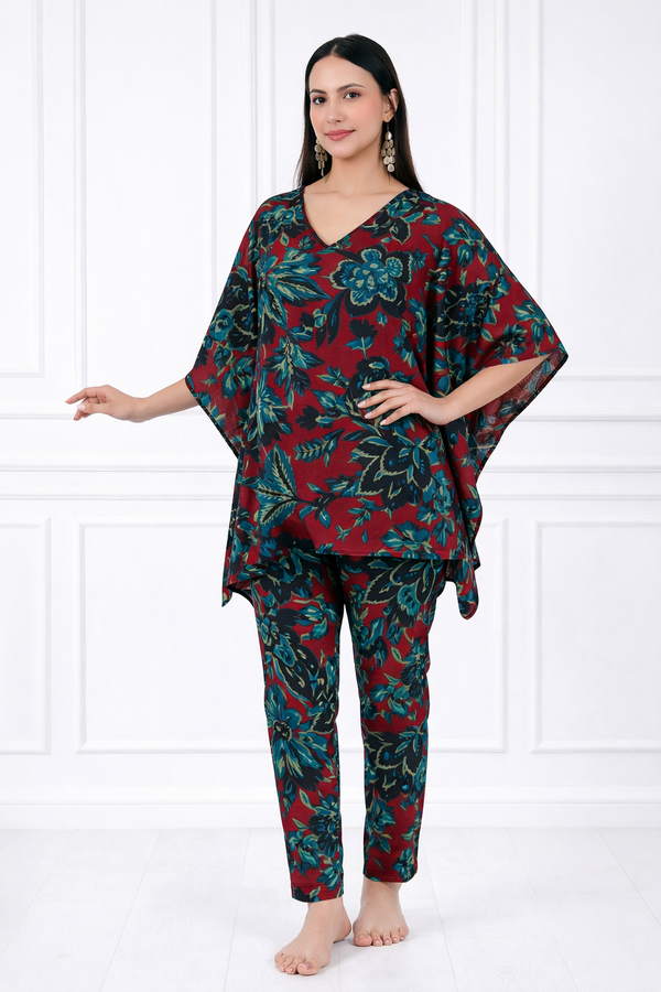 Women Floral Printed Kaftan Pant Set