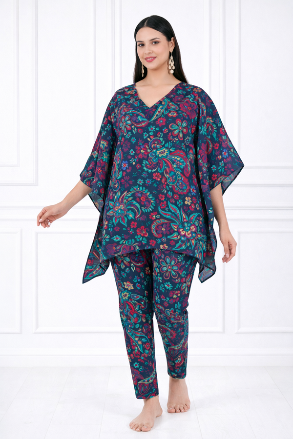 Women Floral Printed Kaftan Pant Set