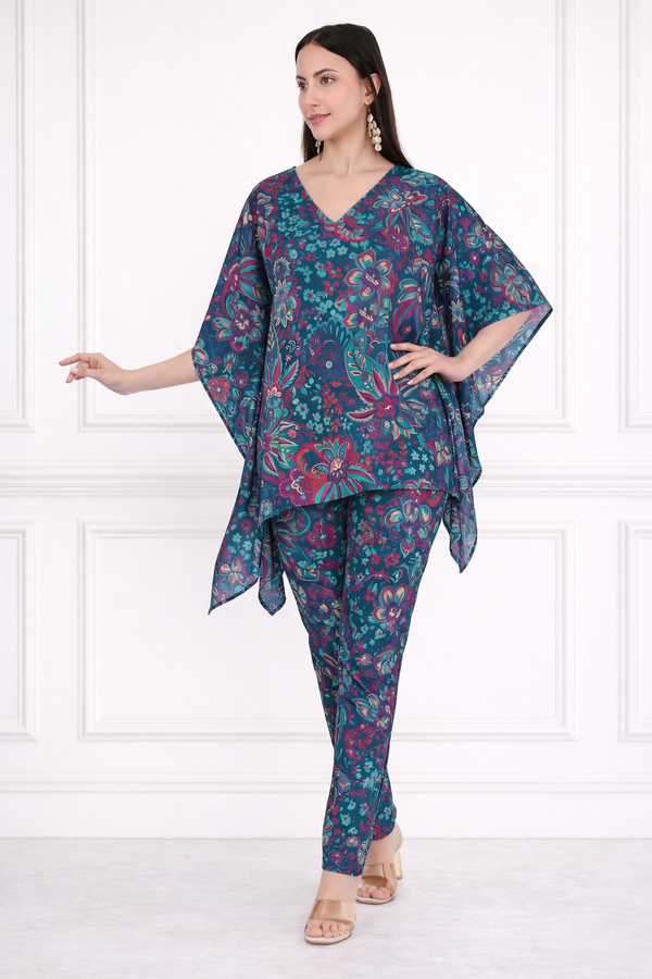 Women Floral Printed Kaftan Pant Set