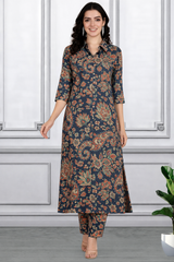 Floral Printed Kurti Pant Co-Ord Set for Women