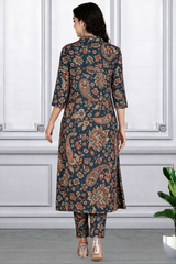 Floral Printed Kurti Pant Co-Ord Set for Women