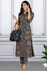 Floral Printed Kurti Pant Co-Ord Set for Women