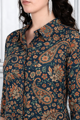 Floral Printed Kurti Pant Co-Ord Set for Women