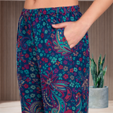 🌸 Women’s Floral Printed Spandex Top & Pant Co-Ord Set 🌸