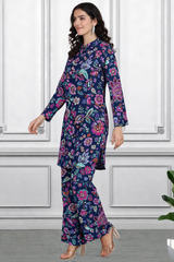 Floral Print Spandex Kurti Pant Co-Ord Set for Women | Stretchable & Comfortable Ethnic Wear