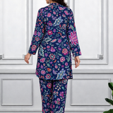 Floral Print Spandex Kurti Pant Co-Ord Set for Women | Stretchable & Comfortable Ethnic Wear