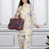 Floral Print Spandex Kurti Pant Co-Ord Set for Women | Stretchable & Comfortable Ethnic Wear