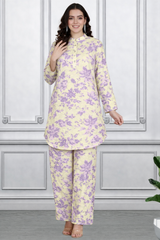 Floral Print Spandex Kurti Pant Co-Ord Set for Women | Stretchable & Comfortable Ethnic Wear