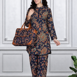 Floral Print Spandex Kurti Pant Co-Ord Set for Women | Stretchable & Comfortable Ethnic Wear