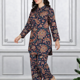 Floral Print Spandex Kurti Pant Co-Ord Set for Women | Stretchable & Comfortable Ethnic Wear