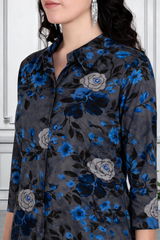 Floral Printed Kurti Pant Co-Ord Set for Women | Polyester Spandex Fabric | Comfortable & Stylish Ethnic Wear